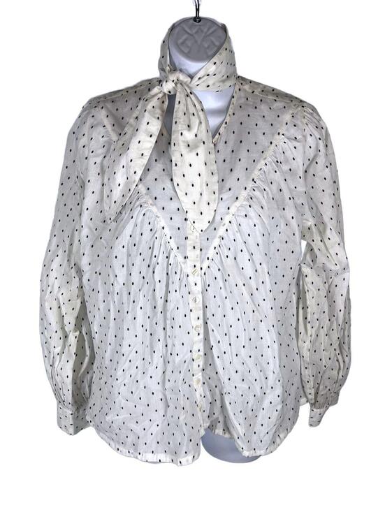 Cleobella Tops - Cleobella Romantic Boho Polka Dot Top with Neck Tie - Size Small
